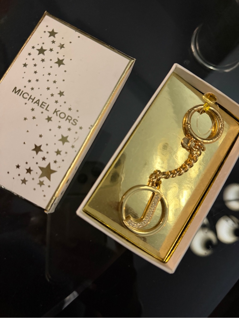 Michael Kors Gold Logo Dangle Keyring